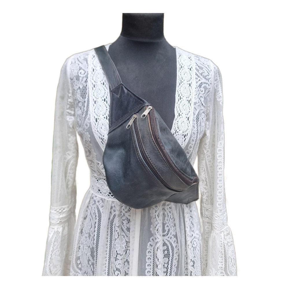 Soft leather bum bag - minimalist waist pack for hands-free convenience