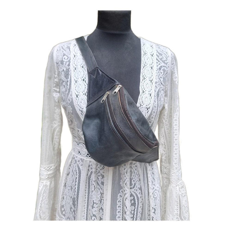 Soft leather bum bag - minimalist waist pack for hands-free convenience