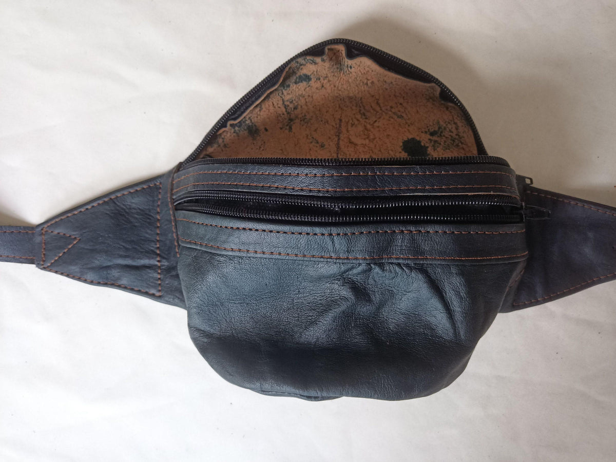 Soft leather bum bag - minimalist waist pack for hands-free convenience