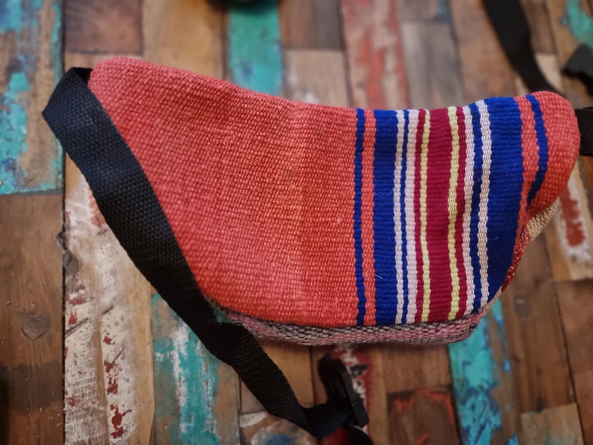 Alpaca Wool Bum Bag: Boho Festival Fanny Pack, Fair Trade Hippie Belt