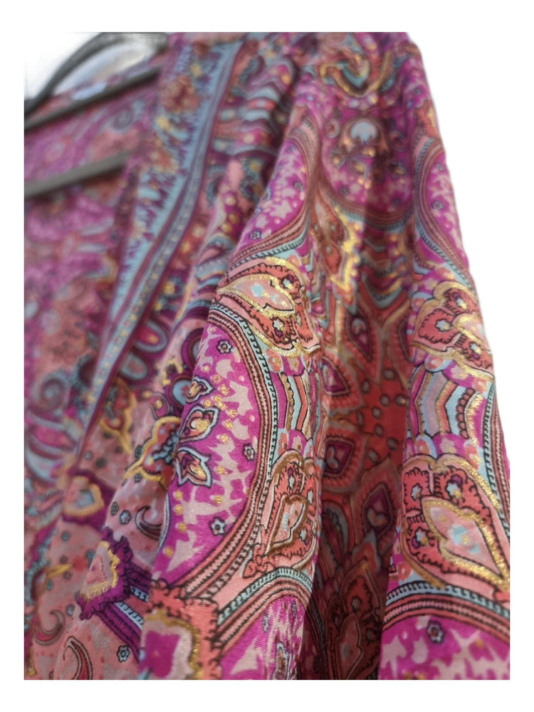 Boho Silk Kimono Jacket: Flared Sleeves, Beach Cover Up