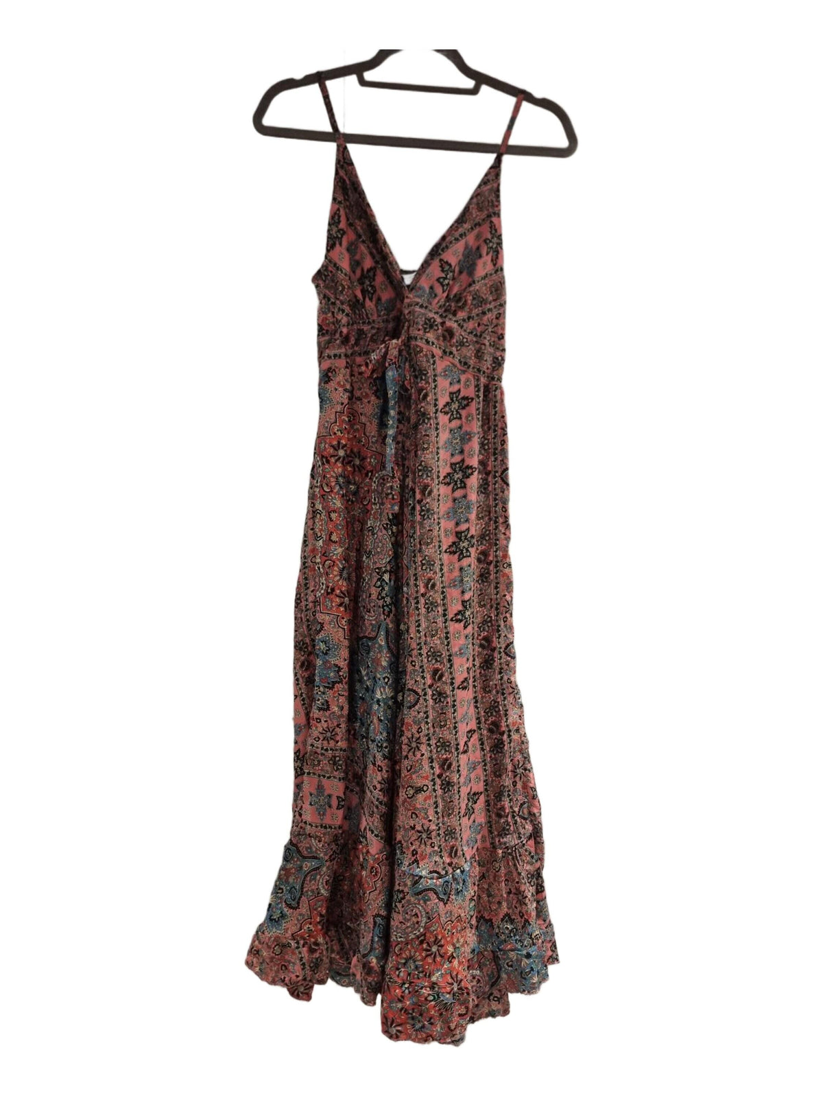 Boho Silk Maxi Dress: Sleeveless V-Neck Open Back Summer Dress