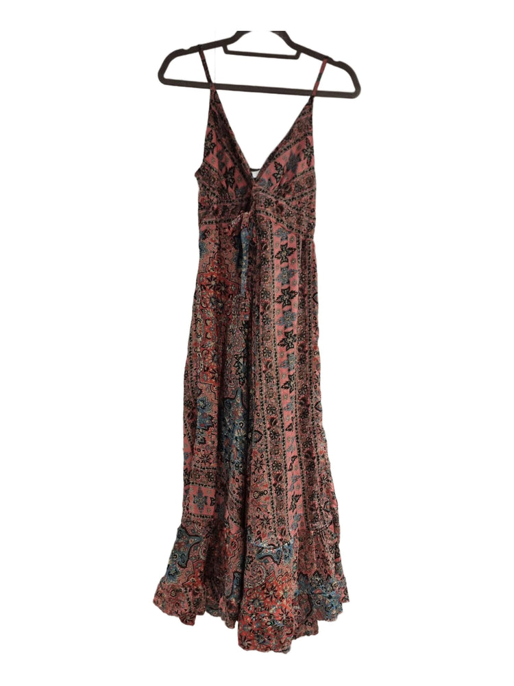 Boho Silk Maxi Dress: Sleeveless V-Neck Open Back Summer Dress