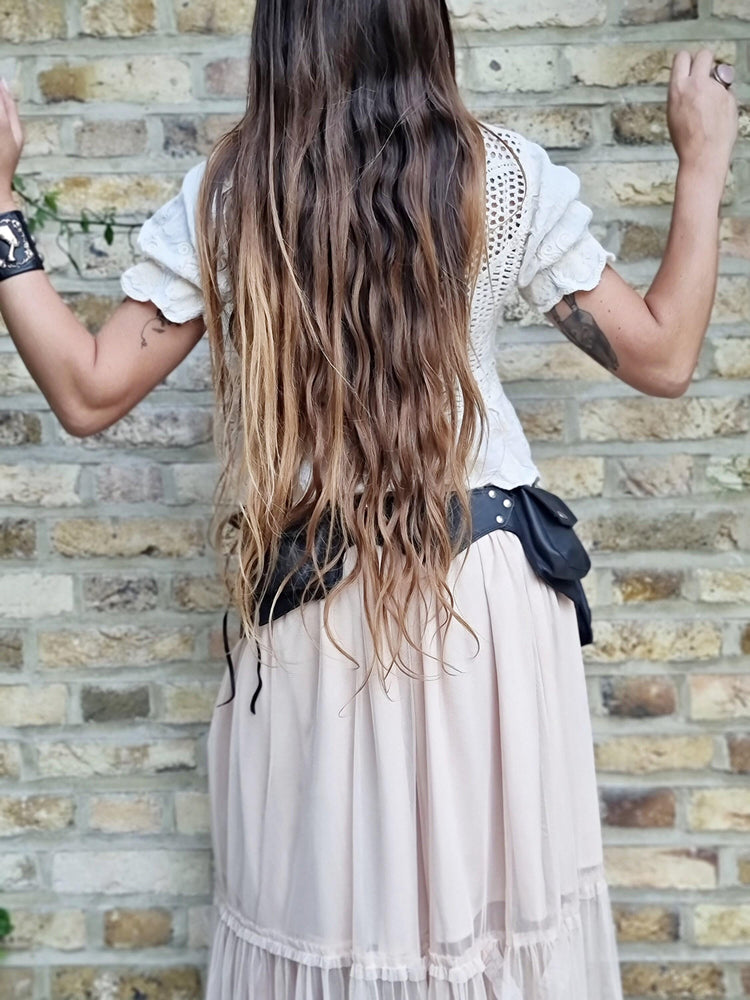 Vegan Leather Fanny Pack: Steampunk Biker Belt with Multiple Pockets