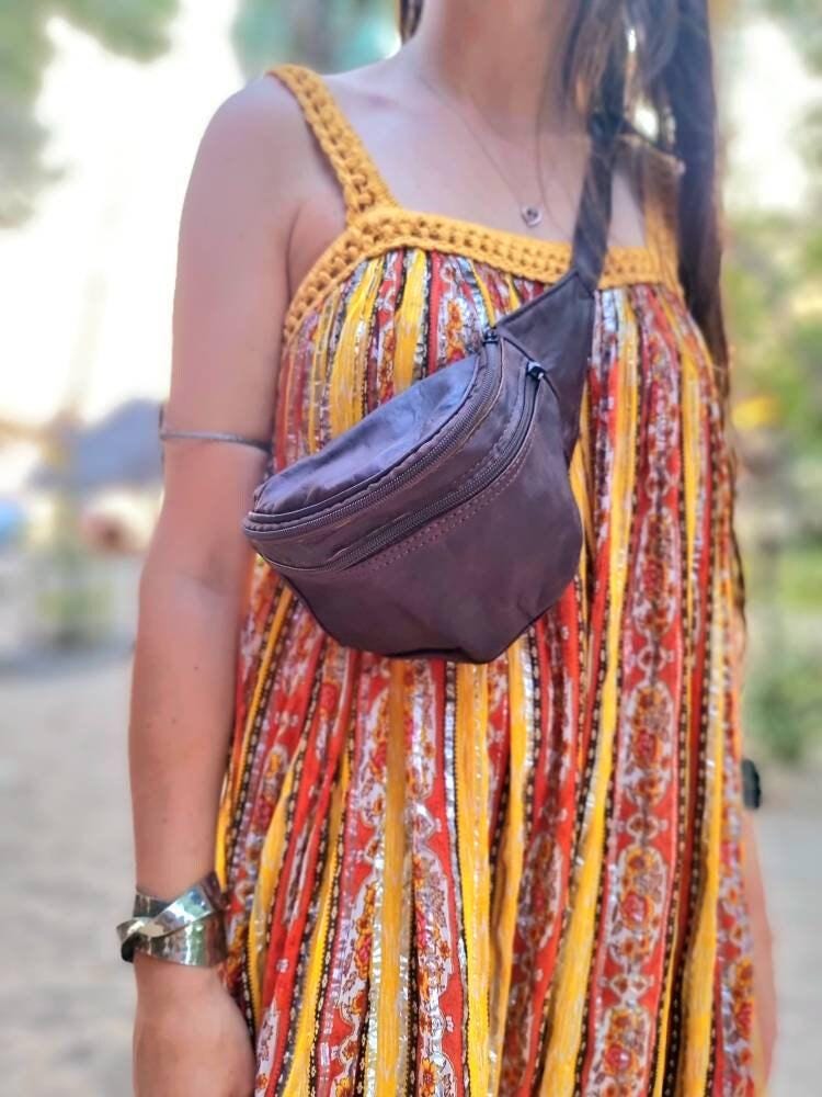 Dark Brown Leather Fanny Pack: Handmade Unisex Hip Bag, Festival Outfit