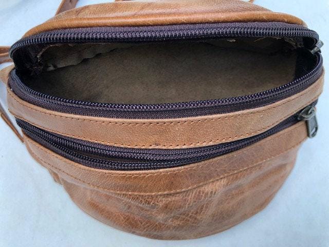 Boho Leather Bum Bag: Handmade Tan Brown Fanny Pack