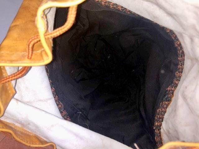 Vintage Sisal Bucket Backpack: Extra Large Leather Travel Bag