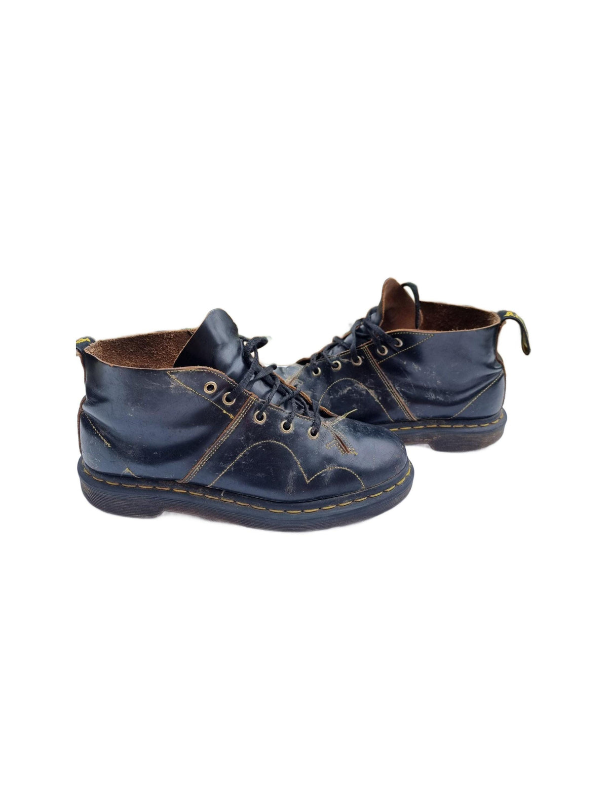 Vintage Dr Martens 10-Hole Leather Boots: Unisex Combat Biker Style - UK 7 / US 9