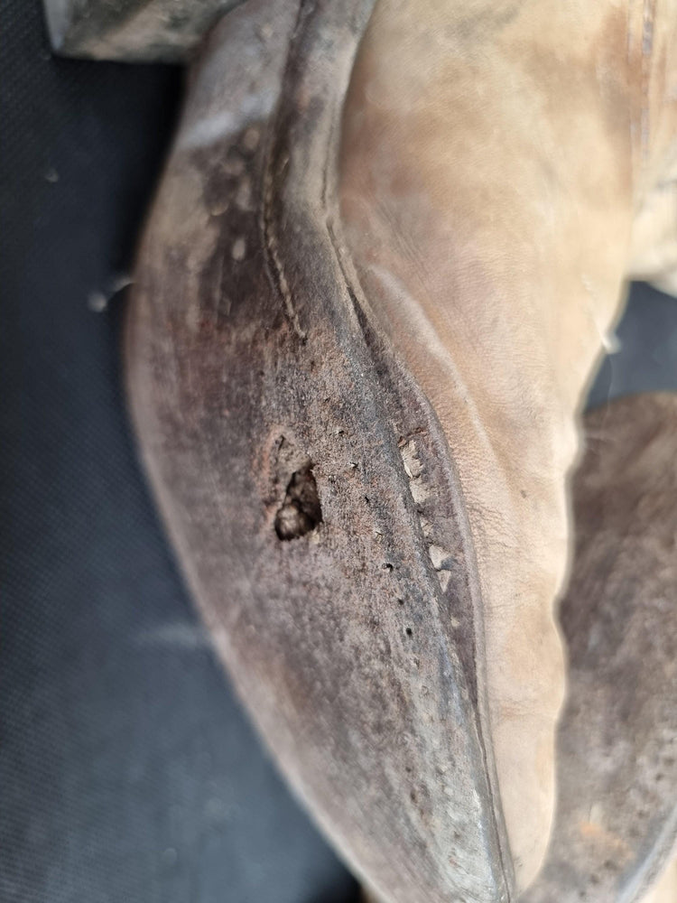 Vintage Leather Cowboy Boots: Women's US 7.5, Beige & Tan