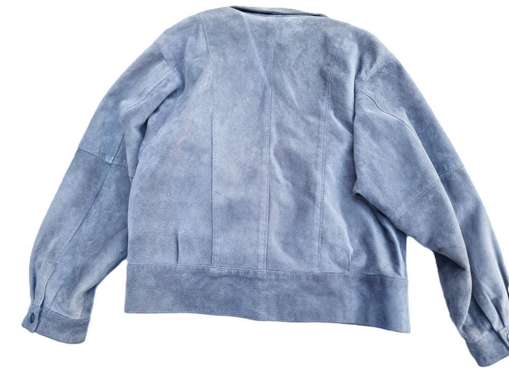 Vintage 80s Suede Bomber Jacket: Oversized Shoulders, UK 14