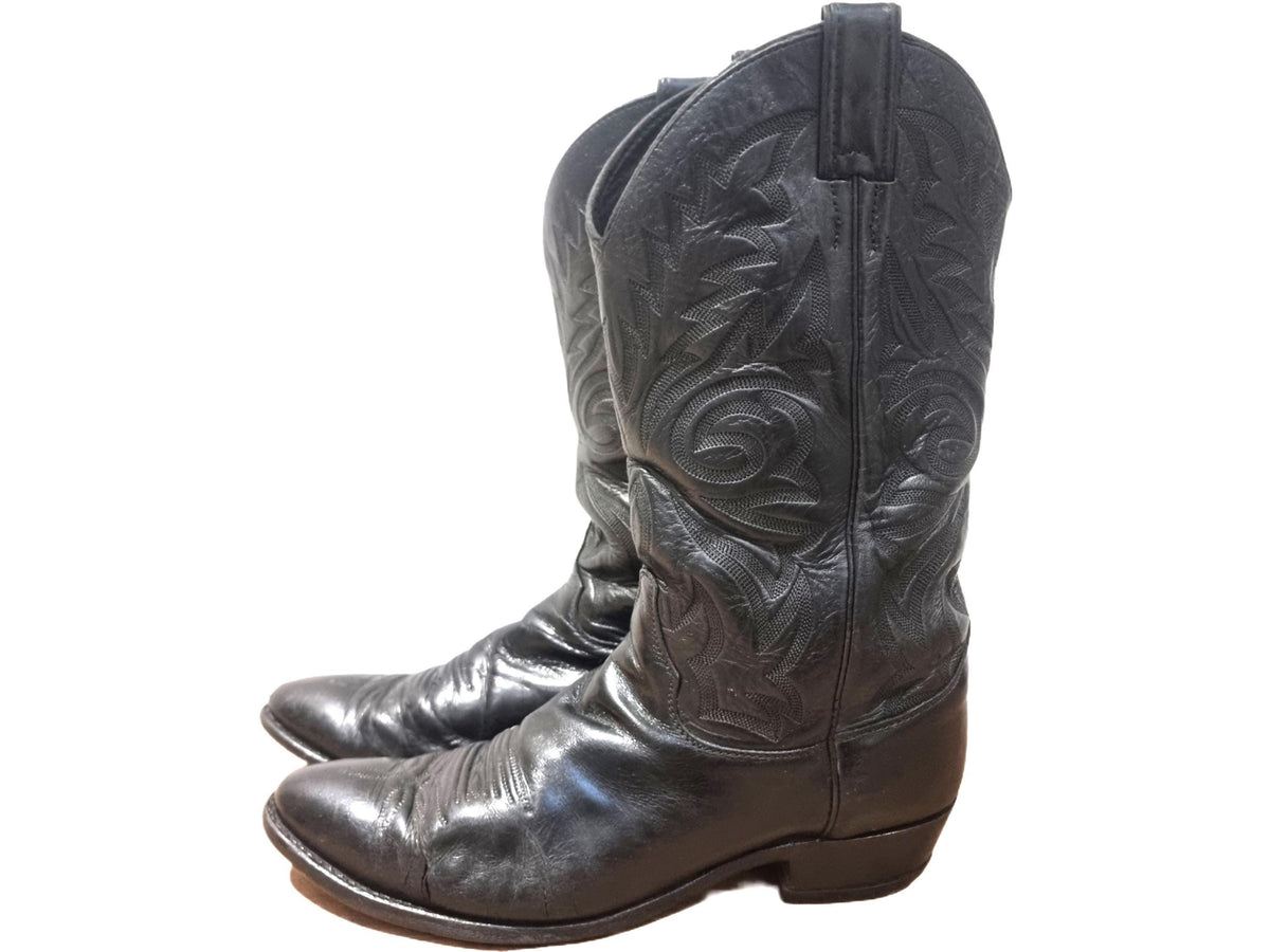 Vintage Leather Cowboy Boots: Unisex Western Riding Boots, UK 9 / US 11