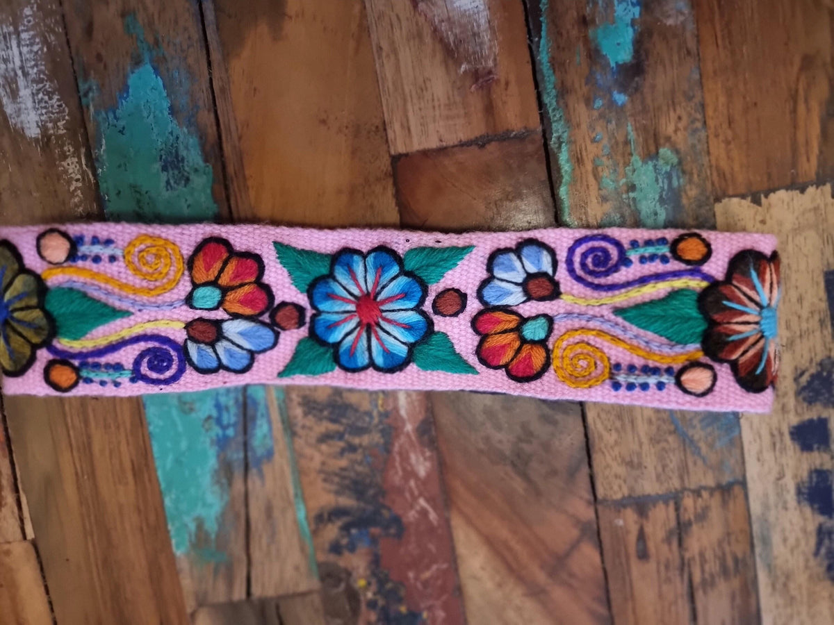 Frida Kahlo Style Headband – Handmade Peruvian Alpaca Wool Floral Hairband