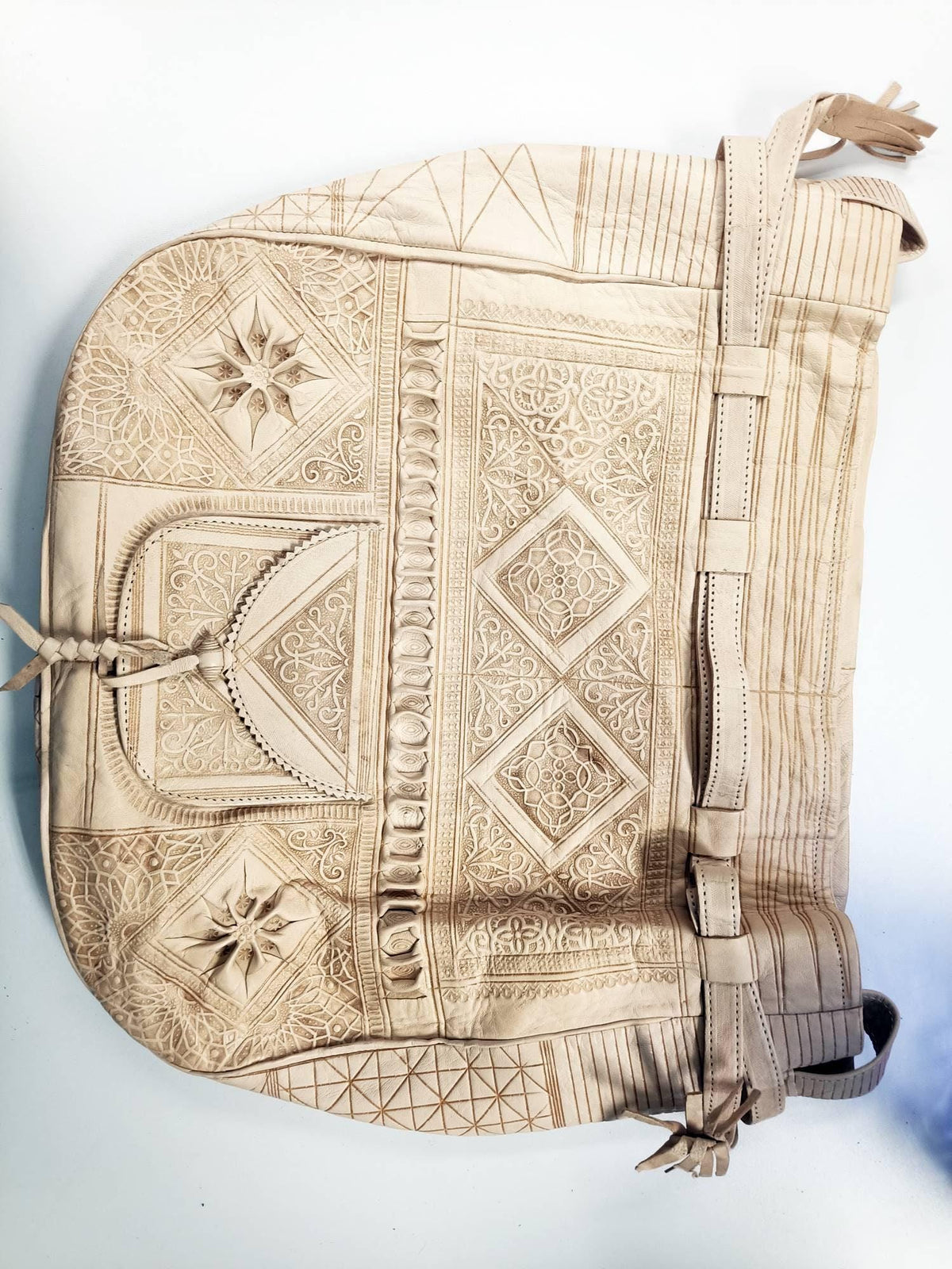 Handmade Leather Tote Bag: Large Boho Bucket Bag, Vintage Style
