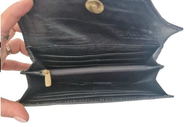 Hand Tooled Turquoise Leather Wallet: Floral Carved Cowhide Clutch