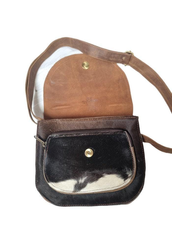 Cowhide Crossbody Bag & Wallet Set: Western Leather Purse Gift