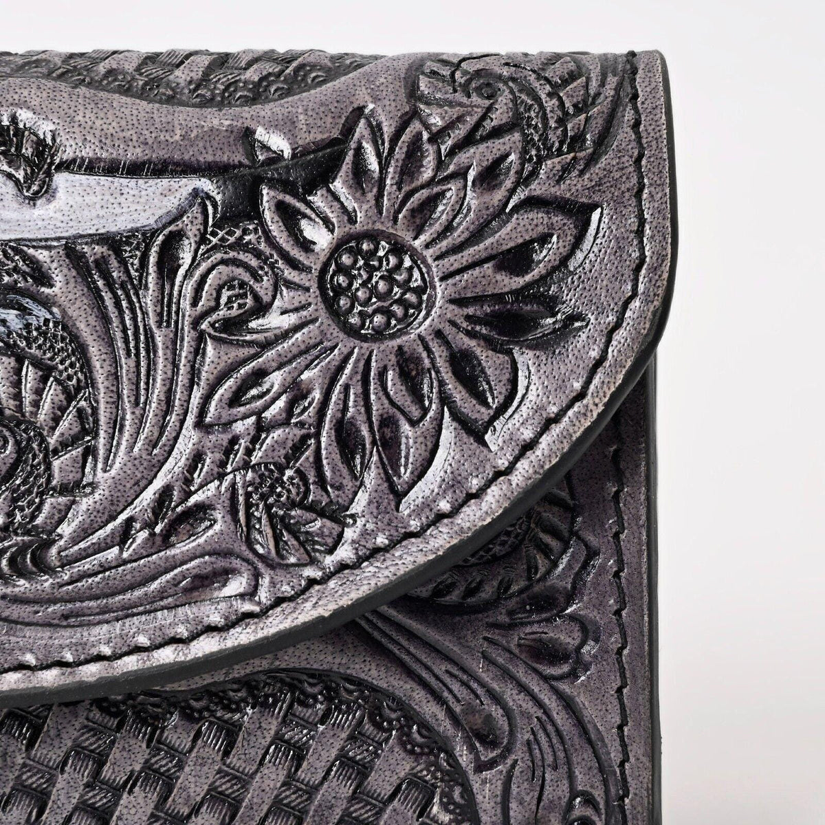 Hand Tooled Leather Western Wallet: Cowgirl Long Purse
