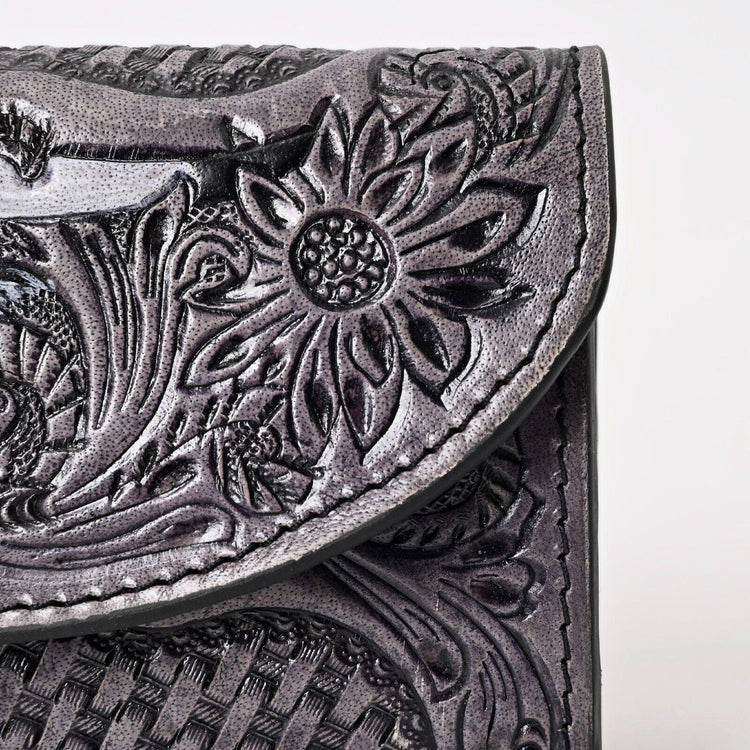 Hand Tooled Leather Western Wallet: Cowgirl Long Purse