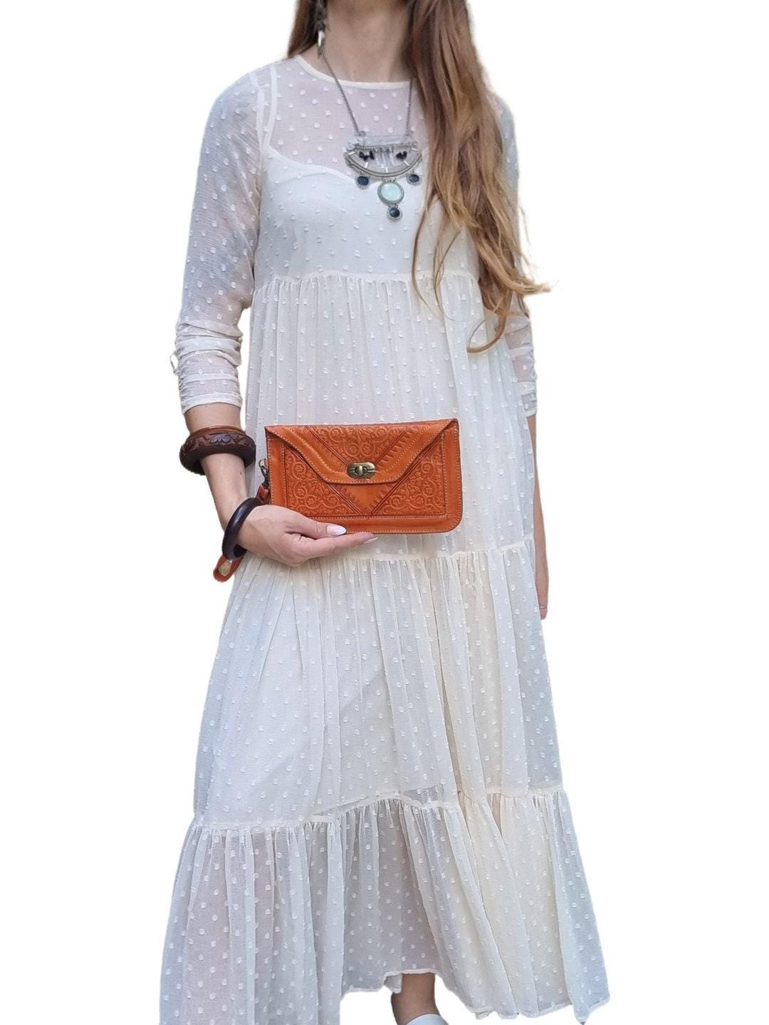 Moroccan Leather Shoulder Bag and Wallet Set: Boho Chic Purse