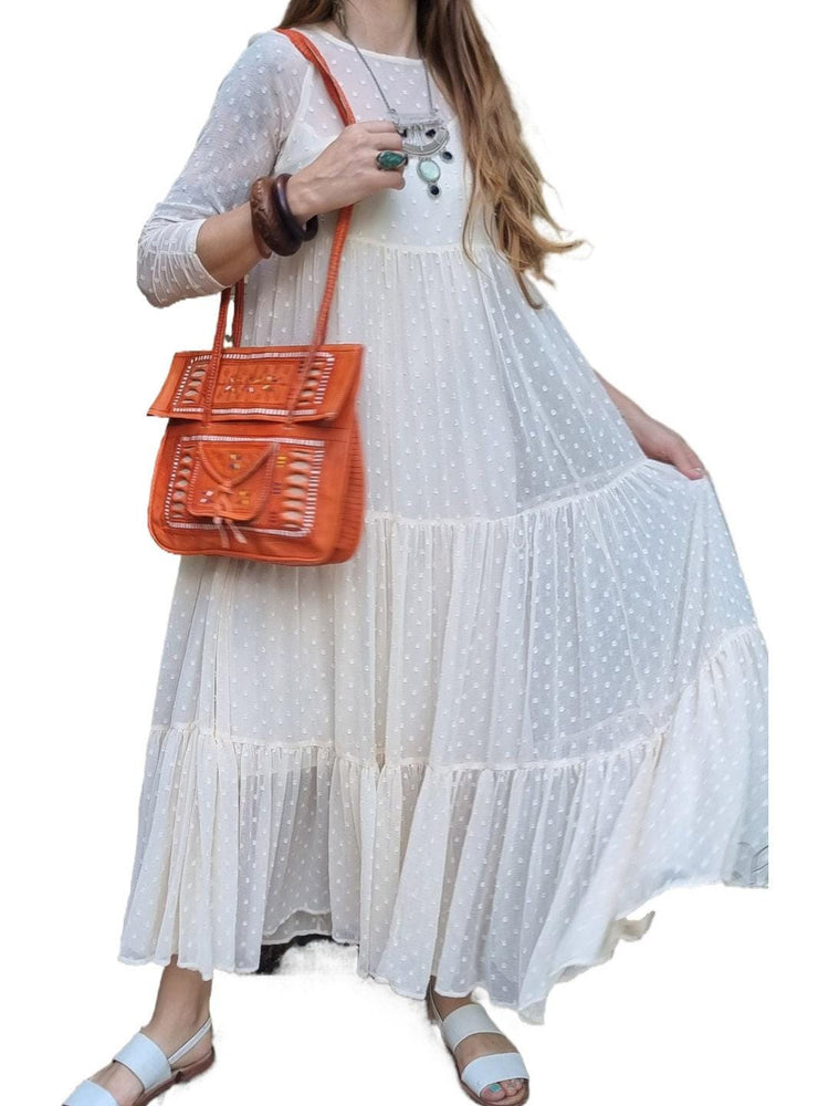 Moroccan Leather Shoulder Bag and Wallet Set: Boho Chic Purse
