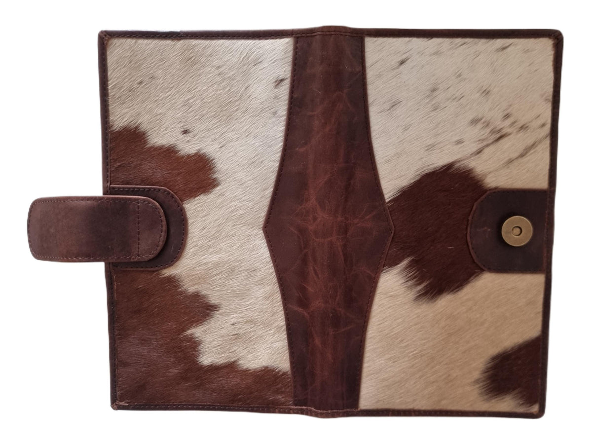 Cowhide Leather Portfolio Wallet: Unisex Travel Document Organizer