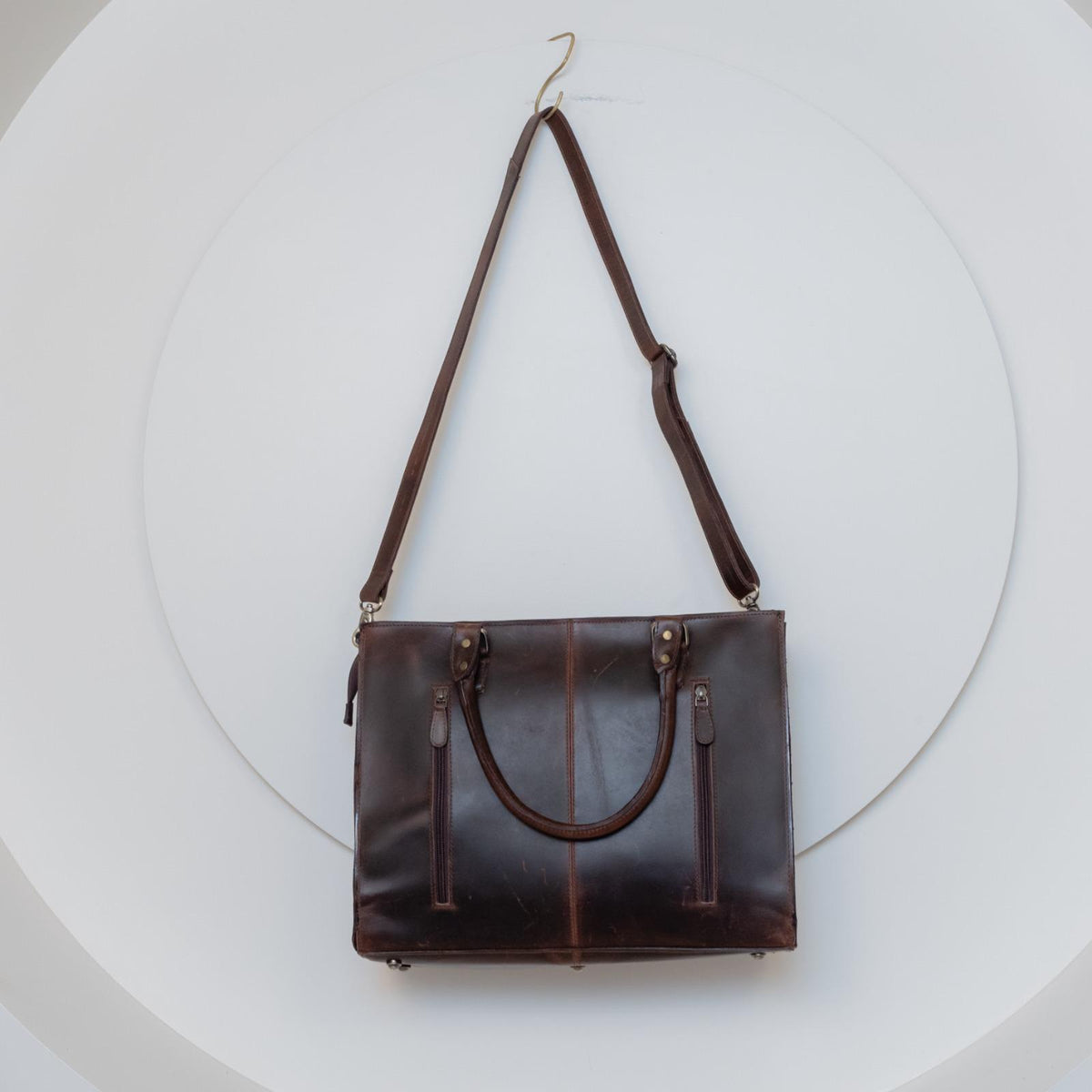 Hand-Tooled Cowhide Leather Tote Bag: Western Floral Crossbody