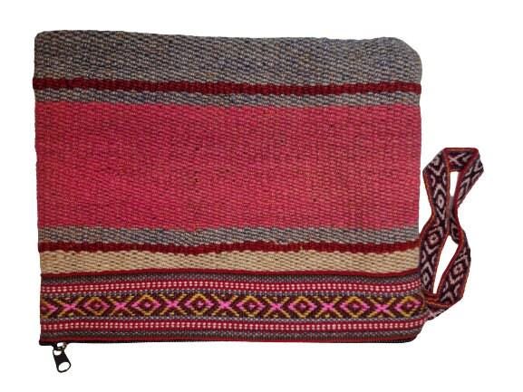 Peruvian Alpaca Wool Toiletry Bag, Handmade Woven Cosmetic Pouch, Colourful Boho Travel Wash Bag