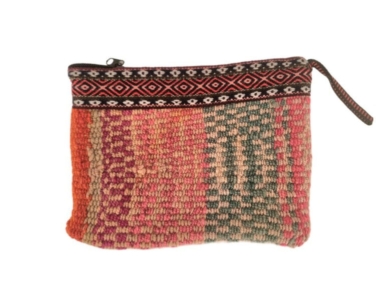 Peruvian Alpaca Wool Toiletry Bag, Handmade Woven Cosmetic Pouch, Colourful Boho Travel Wash Bag