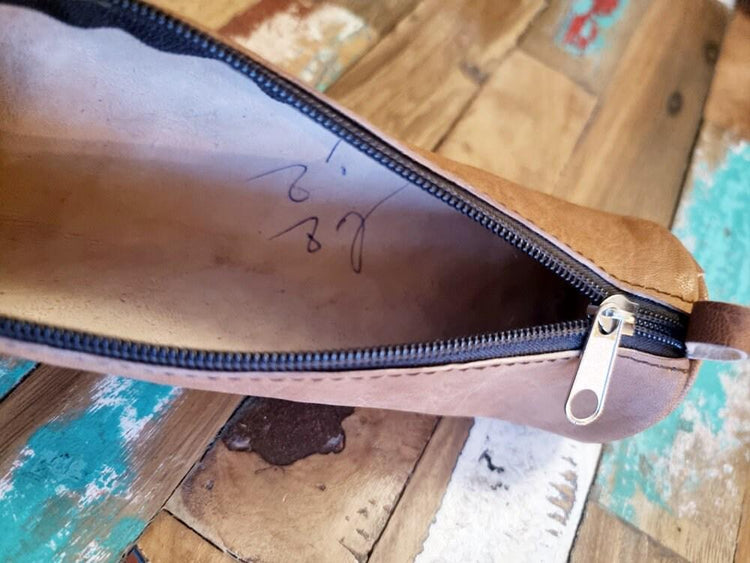 Handmade Leather Pencil Case: Minimalist Makeup Bag & Sunglasses Case