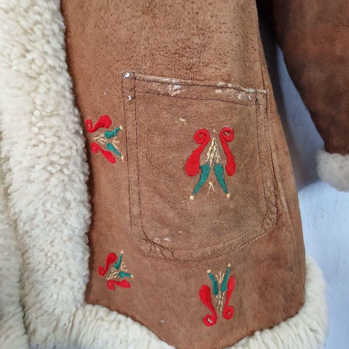 Embroidered Lambskin Afghan Coat: Vintage 70s Shearling Jacket