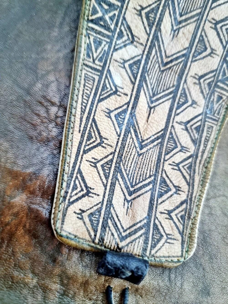 Handmade African Leather Crossbody Bag: Large Tribal Boho Tote