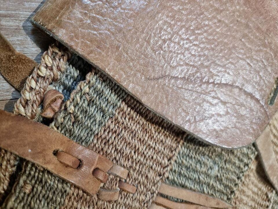 Handmade Sisal & Leather Kiondo Bag: African Boho Tote