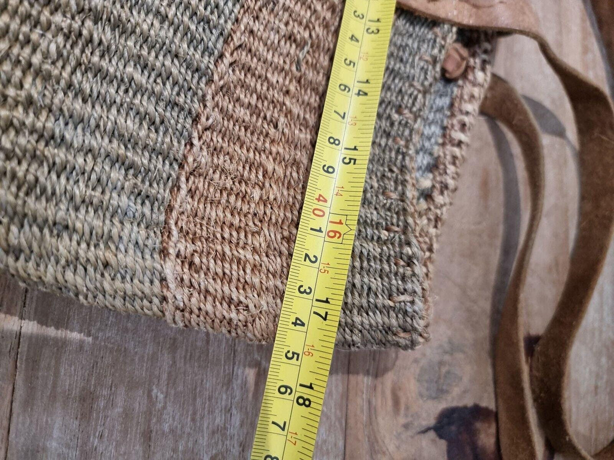Handmade Sisal & Leather Kiondo Bag: African Boho Tote