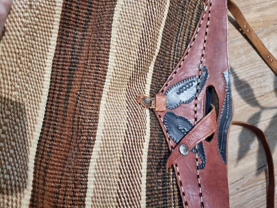 Handmade Sisal Bucket Bag: Boho Leather Tote, African Kiondo Purse