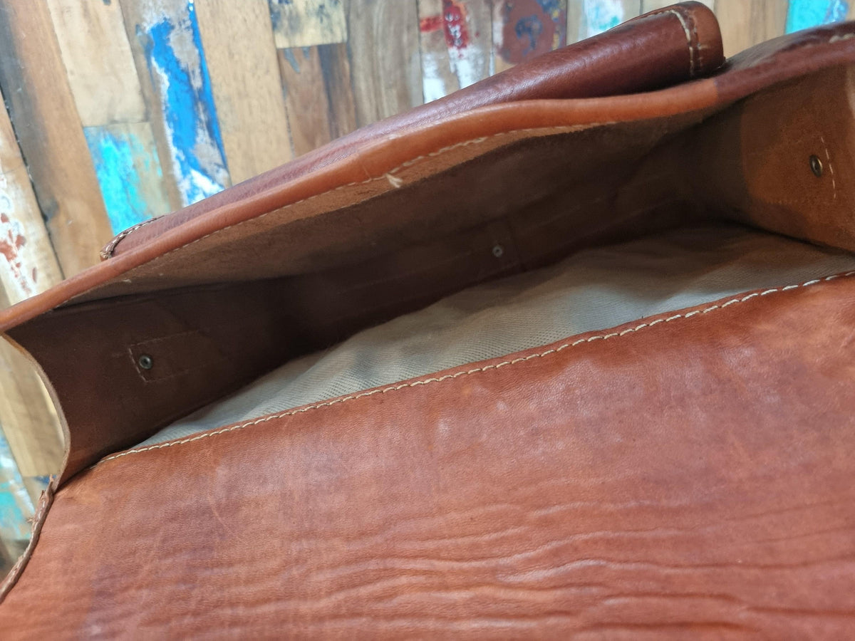 Studded Moroccan Leather Crossbody Bag: Vintage Festival Messenger