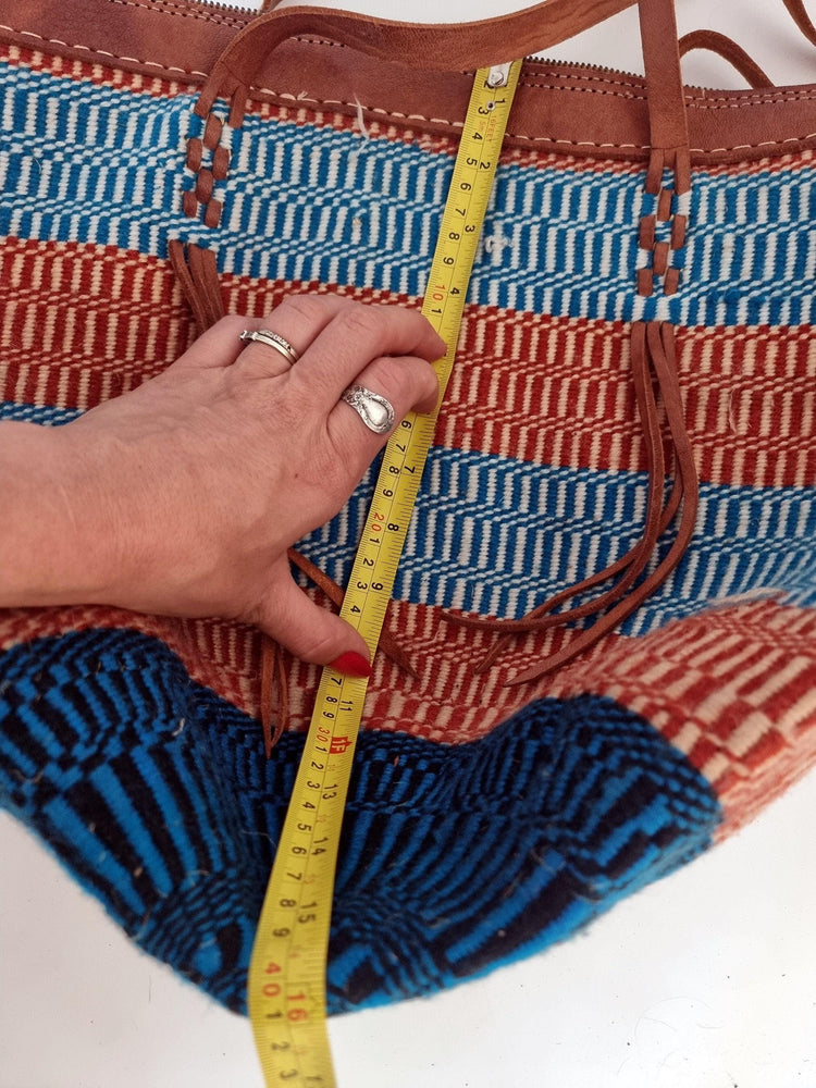 Vintage 70s Sisal Bucket Bag: Large Woven Straw & Leather Kiondo