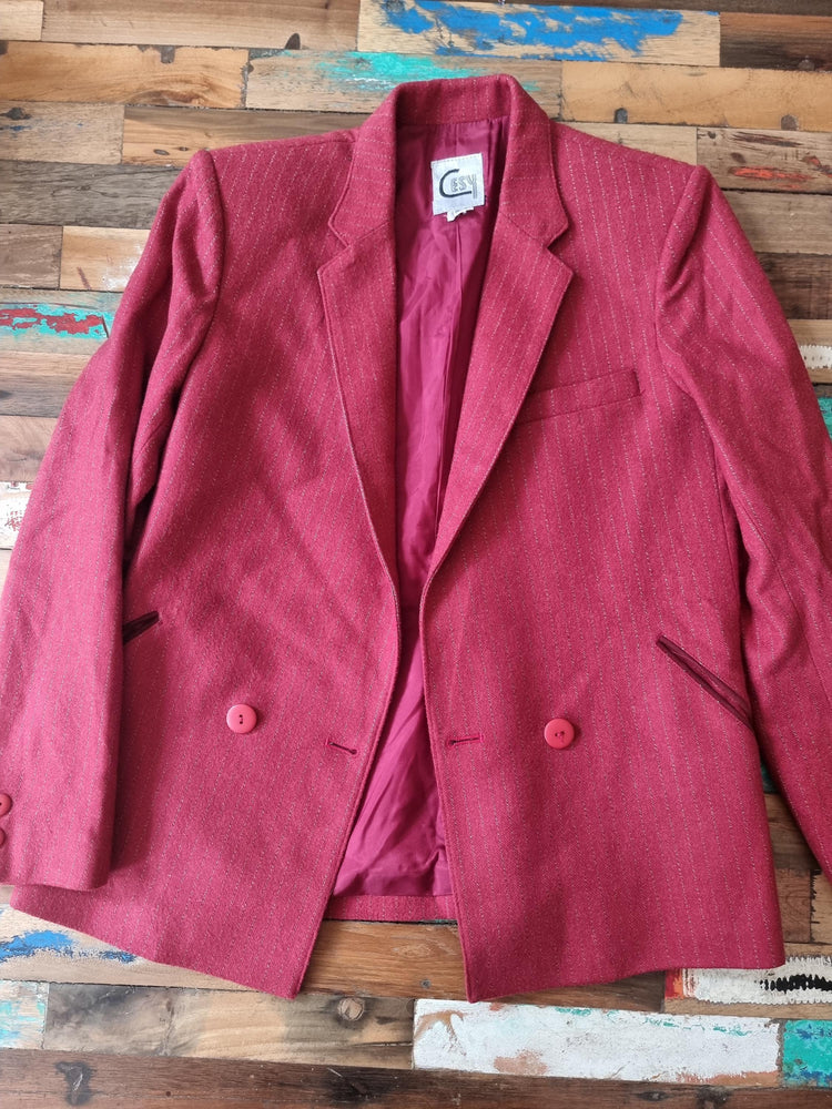 Vintage wool blazer with pin stripes - women's size 10 - classic chic jacket