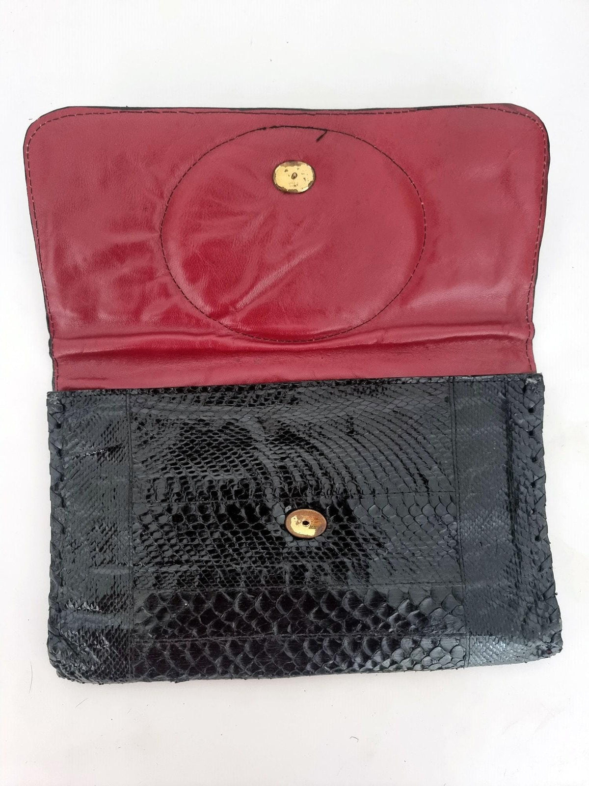 Art Nouveau Snake Leather Clutch Bag | Vintage Victorian Lady Hand Painted Purse | Gothic Boho Evening Bag | Unique Handmade Leather Bag