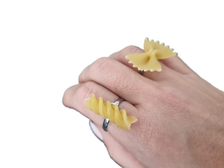 Fusilli Pasta Ring: Foodie Gift, Adjustable Band