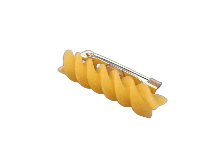 Fusilli Pasta Brooch: Handmade Foodie Gift