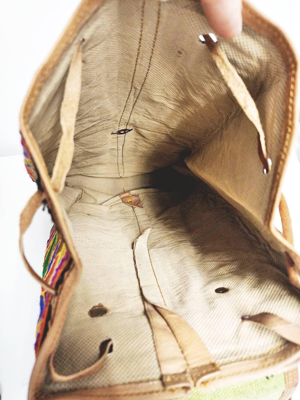 Hand Embroidered Leather Backpack: Boho Hippie Festival Bag