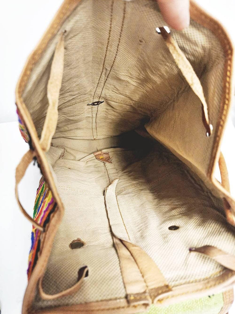 Hand Embroidered Leather Backpack: Boho Hippie Festival Bag