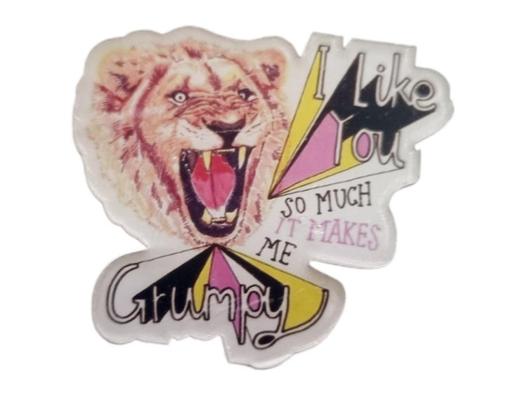 Pop Art Lion Brooch – Psychedelic Animal Pin, Quirky Laser Cut Statement Badge, Festival Rave Accessory, Funny Gift for Her or Him