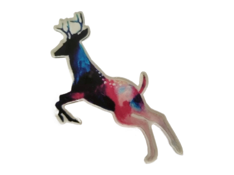 Galaxy Deer Brooch: Laser-Cut Celestial Reindeer Pin