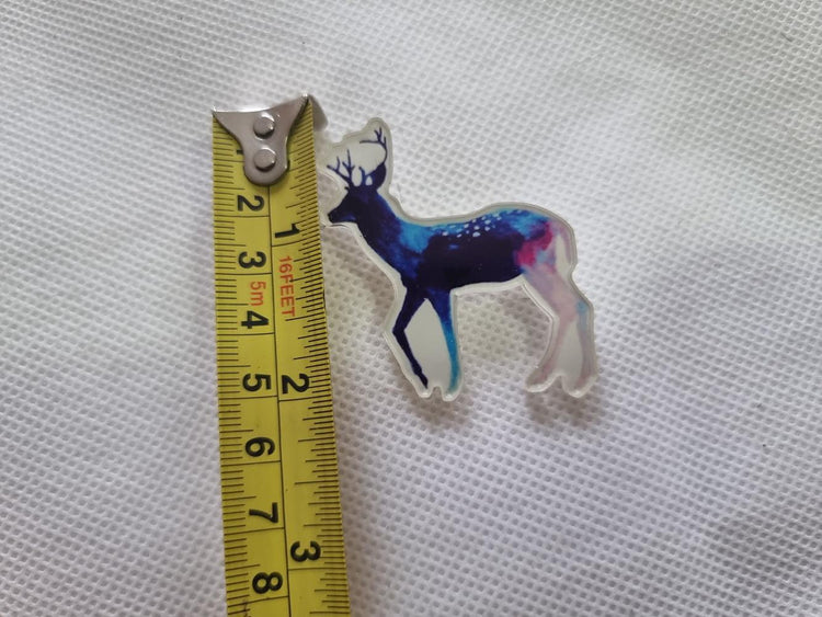 Celestial Deer Brooch: Laser-Cut Galaxy Stag Pin