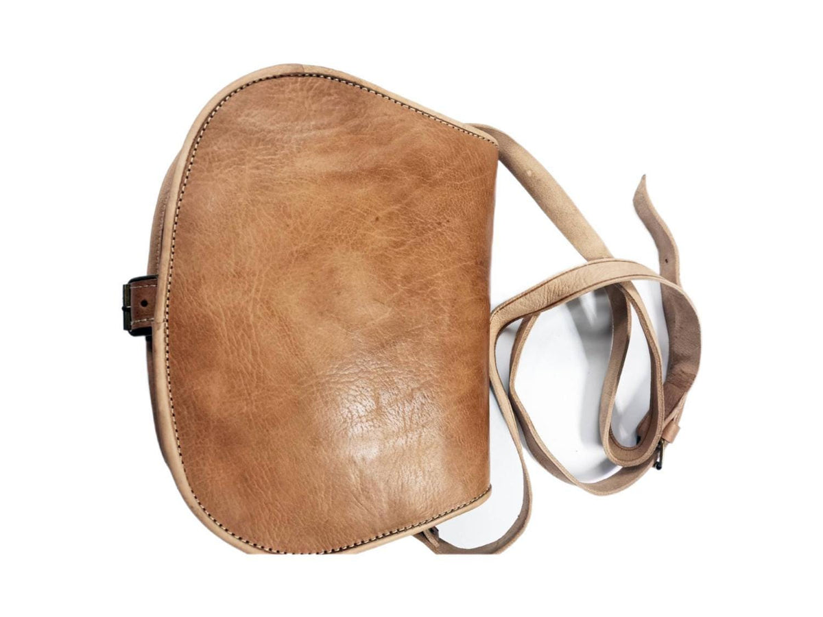 Handmade Tooled Leather Crossbody Bag: Moroccan Floral Satchel