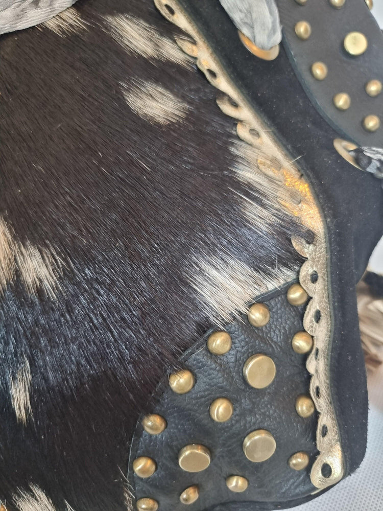 Cowhide Leather Tote Bag, Western Leather Shoulder Bag, Cowgirl Purse, Hair On Hide Handbag, Large Leather Shopper, Boho Festival Tote