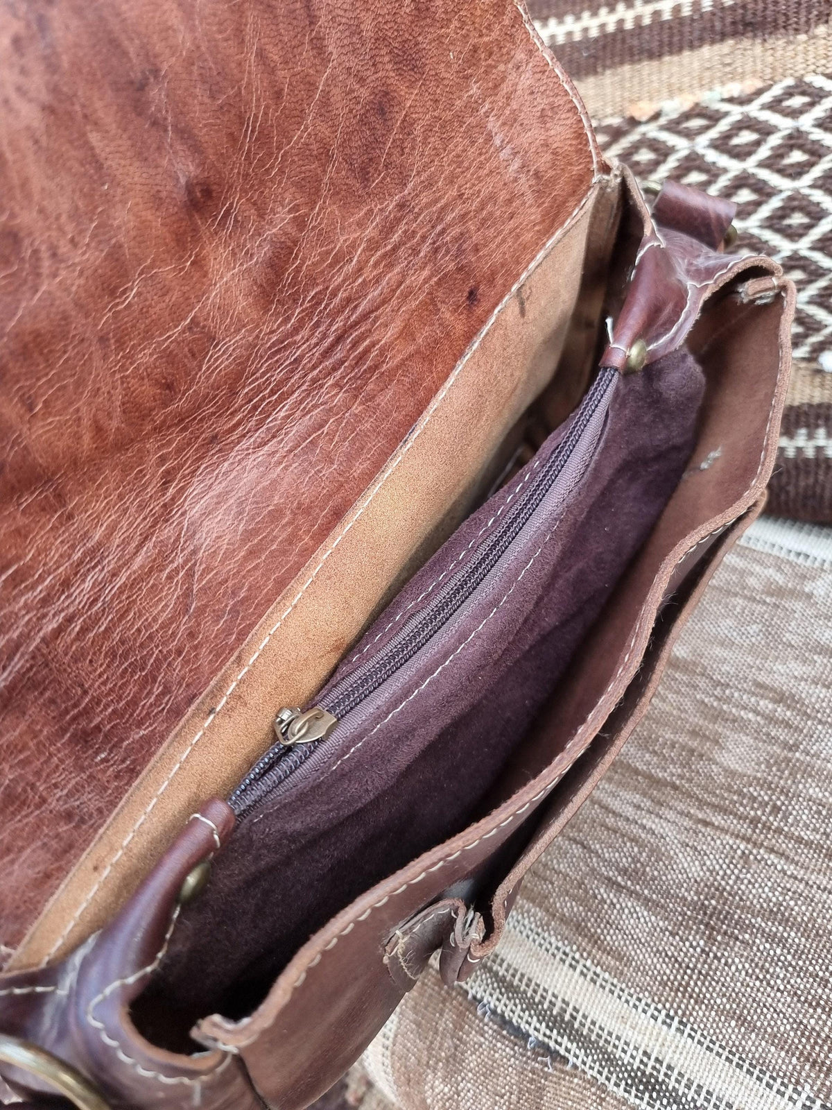 Vintage Tooled Leather Fringe Bag: Western Sunflower Satchel