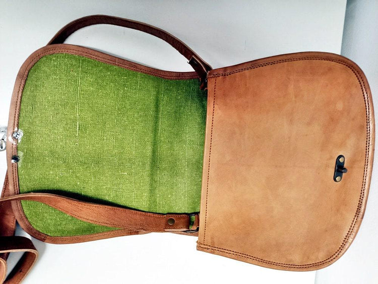 Boho Embroidered Leather Bag, Handmade Crossbody Saddle Bag, Festival Hippie Purse, Vintage Leather Shoulder Tote, Folk Embroidery Handbag