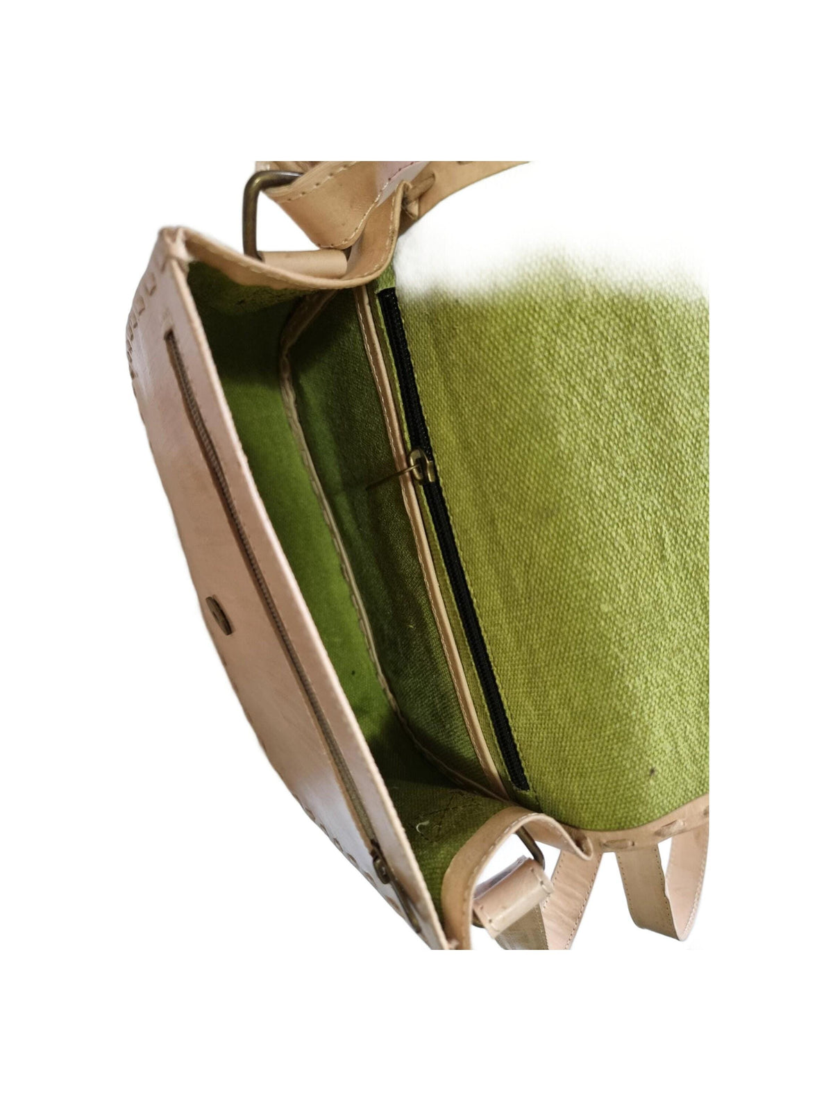 Handmade Leather Butterfly Crossbody Bag: Western Satchel with White Stones