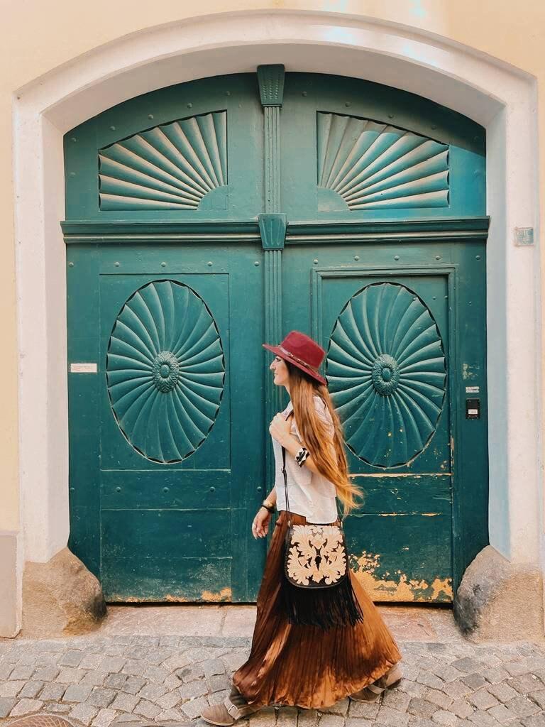 Handcrafted floral tooled leather bag with fringe - boho chic style